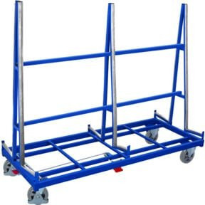 VARIOfit Plattenwagen zweiseitig in Blau, Stahl, B: 168 cm, T: 27 cm - Bild 1