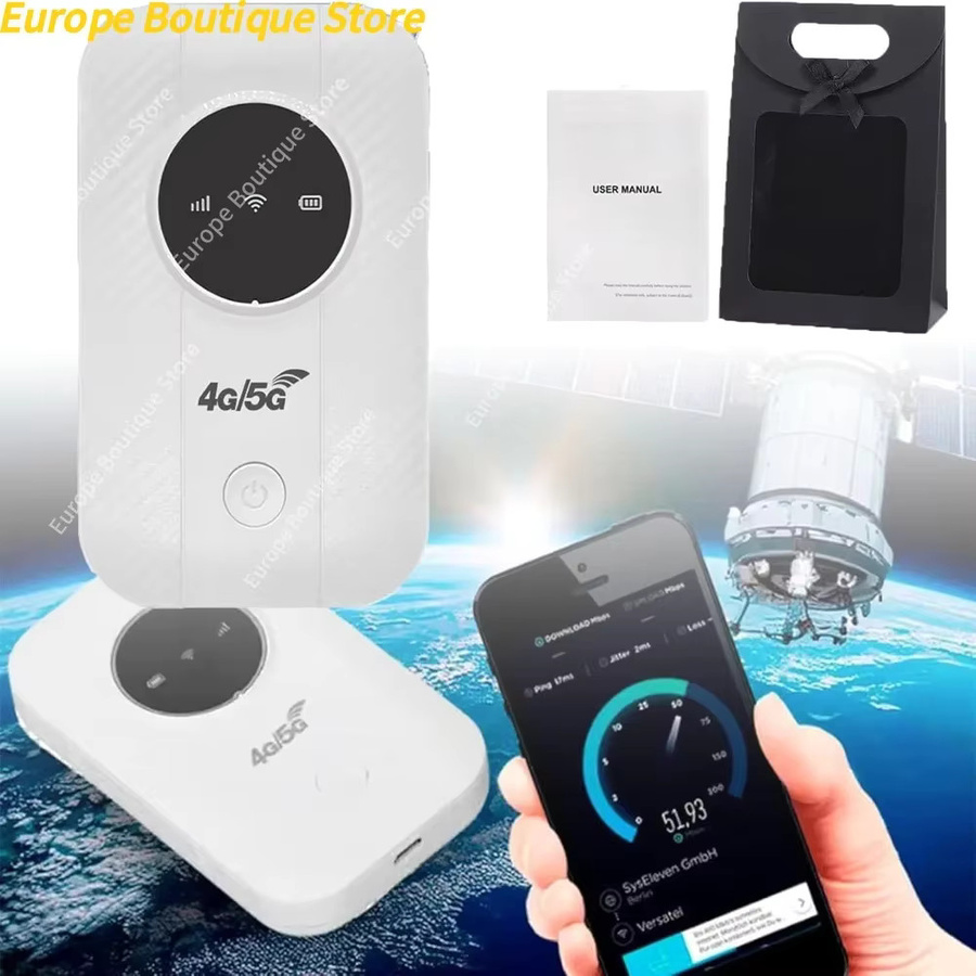 NUOYING Tragbarer 4G/5G Pocket WiFi Mobile Hotspot mit 300Mbps und USB-C Anschluss, Weiß - Bild 3
