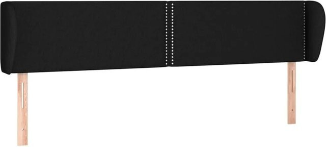 vidaXL Kopfteil mit Ohren in Schwarz aus Stoff, B/H: 183 x 88 cm, Tiefe: 23 cm - Bild 1