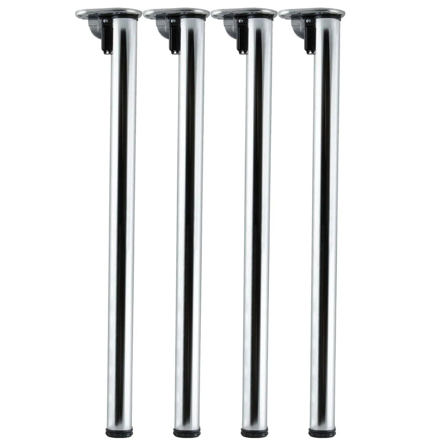 vasalat Set Camar Tischbeine klappbar und höhenverstellbar aus Stahl verchromt in Silber, 4 Stück, Höhe: 705-735 mm - Bild 2