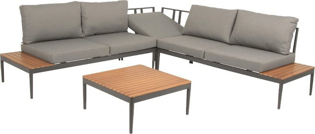 Acamp Loungeset Paros in Anthrazit mit Akazienholz und UV-beständigen Polstern für 5 Sitzplätze - Bild 1