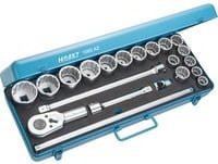 Hazet Steckschlüssel-Satz 1000AZ 21-teilig mit 3/4 Zoll Antrieb und 20 mm Vierkant hohl