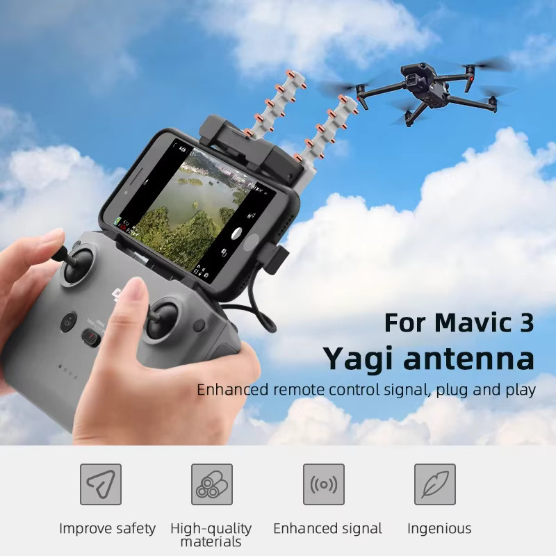 DJI 5,8 GHz Yagi-Antenne Signalverstärker für RC-N1, RC-N2 und RC-N3 Fernbedienungen, kompatibel mit DJI Air 2S, Mini 3, Mavic 3 und Mini 4K, Schwarz - Bild 2