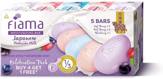 Fiama Feuchtigkeitsseifen Celebration Pack, Hokkaido-Milch & Beeren, 5 Stück - Bild 1