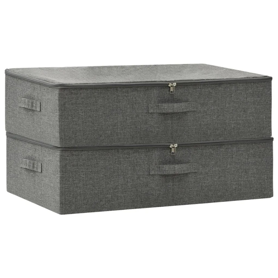 vidaXL Aufbewahrungsboxen aus Stoff, 2er-Set, Anthrazit, B/T/H: 70 x 40 x 18 cm - Bild 2
