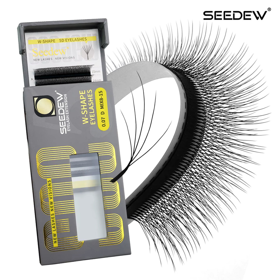 SEEDEW Wispy W-förmige 5D-Wimpernverlängerung, Black, Natürlich - Bild 4