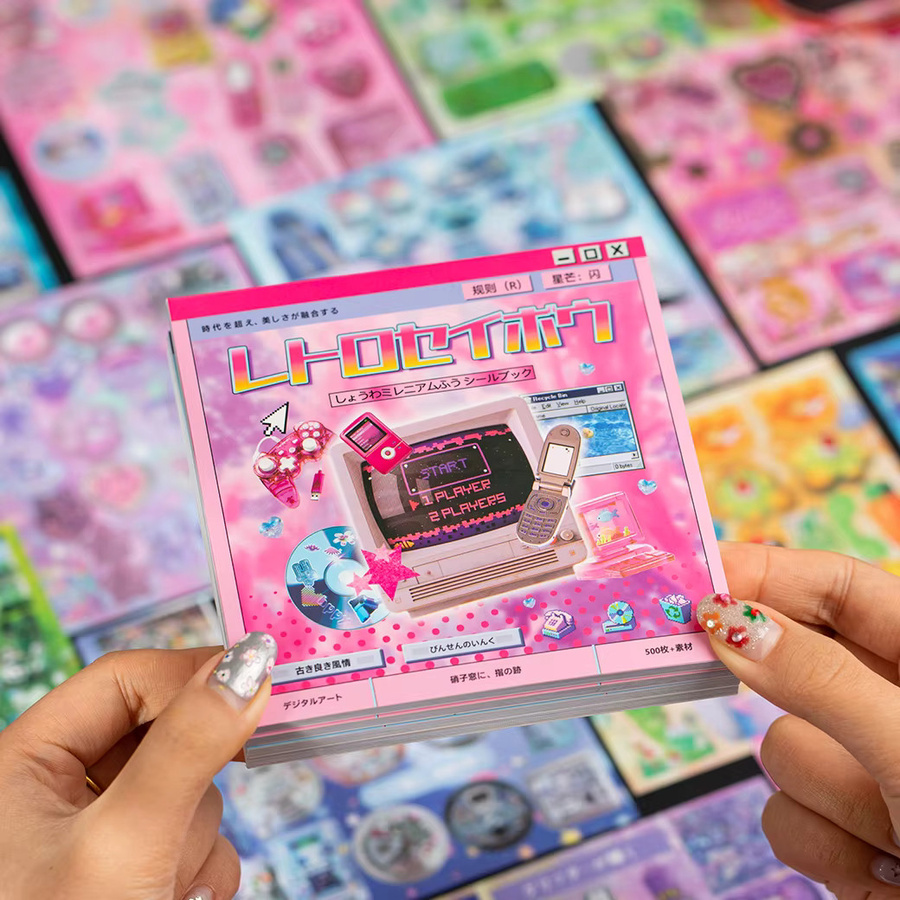 20 Stück Retro Millennium Glow DIY Dekorations-Aufkleber für Journal und Handyhüllen in Multicolour - Bild 3