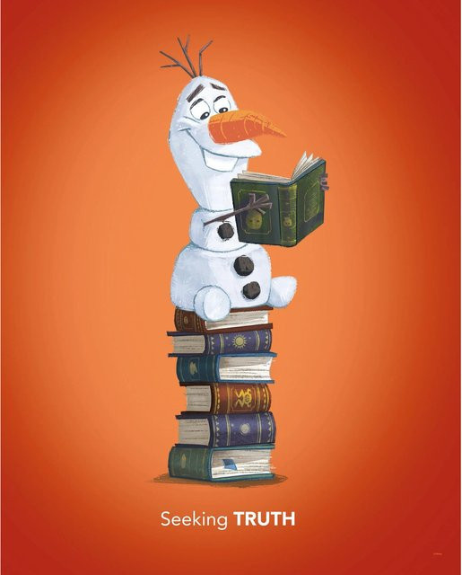 Komar Wandbild Frozen Olaf Reading, bunt, B/H: 40 x 50 cm - Bild 1