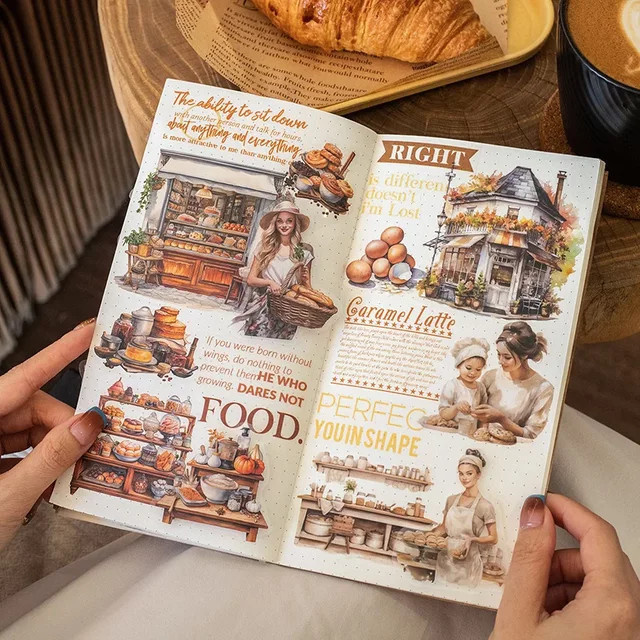 20 Stück Gourmet Backen Landschaft Aufkleber in Multicolour für Scrapbook und Handwerk, B: 15,0 cm, H: 9,5 cm - Bild 1