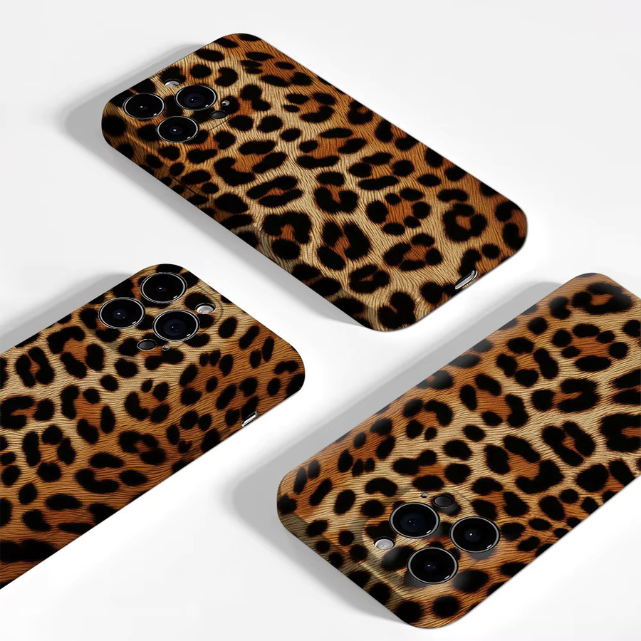 Handyhülle mit Leopardenmuster für iPhone 12 bis iPhone 17 Pro Max Plus in Multicolour mit doppelschichtiger Rückseite - Bild 4