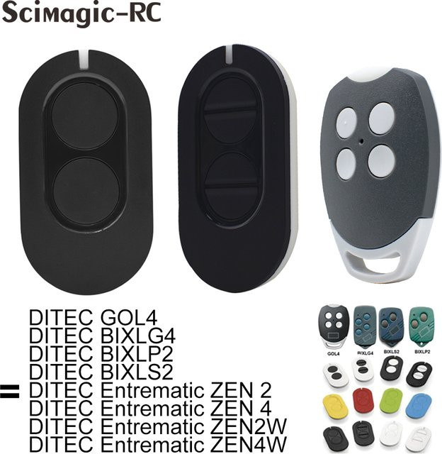 Scimagic-RC Entrematic Zen 2 / Zen 4 Garagentor-Fernbedienung Schwarz/Gold mit 2 oder 4 Tasten 433MHz Rolling Code kompatibel mit GOL4 - Bild 1