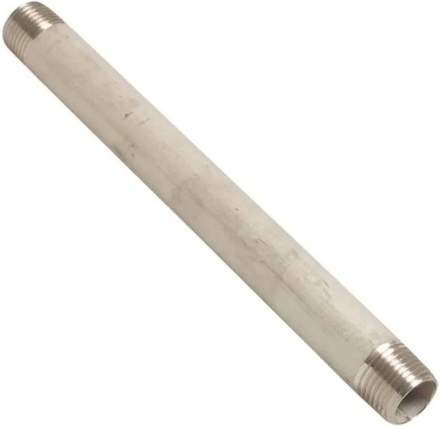 Klasebo Rohrnippel Gewindefitting 3/4 Zoll AG aus V4A Edelstahl in Silber, Länge: 60 mm - Bild 1