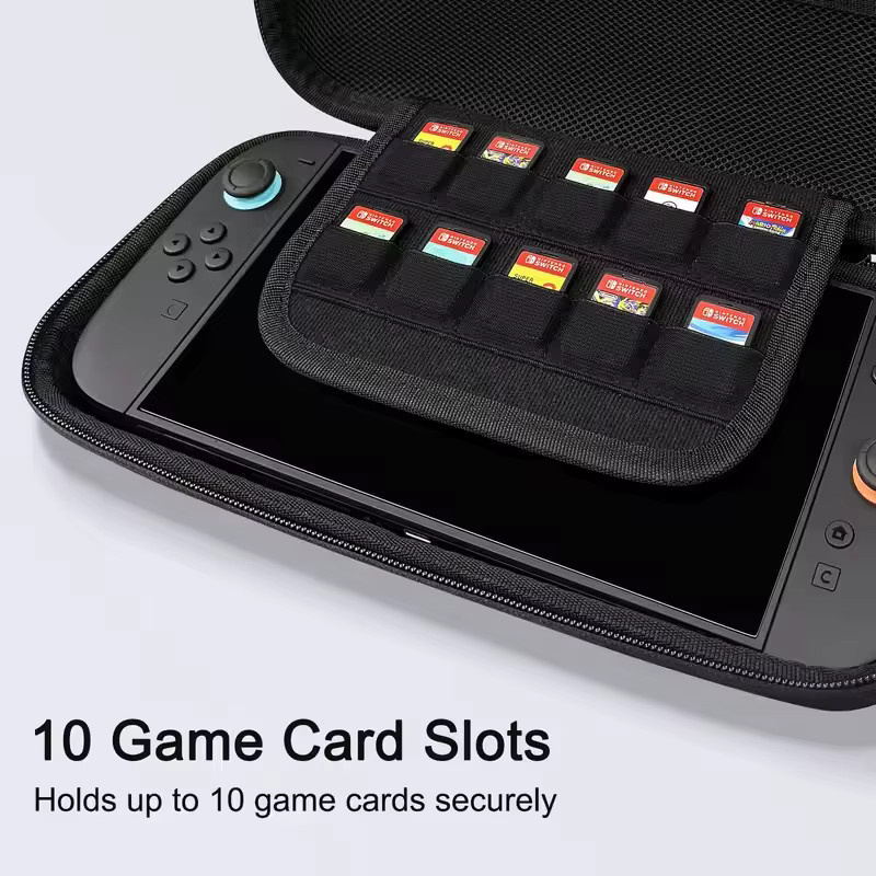 YOOPEO Gamepad-Box Tragetasche für Nintendo Switch 2 Controller in Schwarz mit Platz für 10 Spielkarten - Bild 2