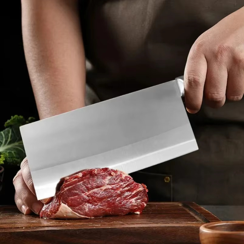 InLeung Handgeschmiedetes Chefmesser in Silber mit Kunststoffgriff zum Schneiden von Fleisch, Gemüse und Fisch - Bild 2