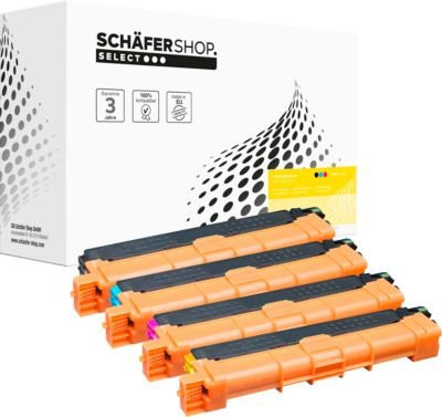 Schäfer Shop Select Toner Multipack für Brother TN-248XL, CMYK Farbsatz (Schwarz, Cyan, Magenta, Gelb) mit bis zu 3000/2300 Seiten Reichweite - Bild 1