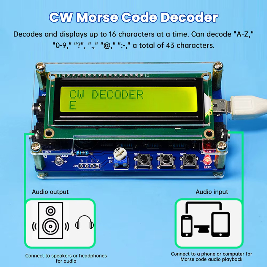 Voktta DIY Morse Cipher Decoder Elektronisches Fertigungsset mit Lose Leiterplatte, DC 5V, Multicolour - Bild 2