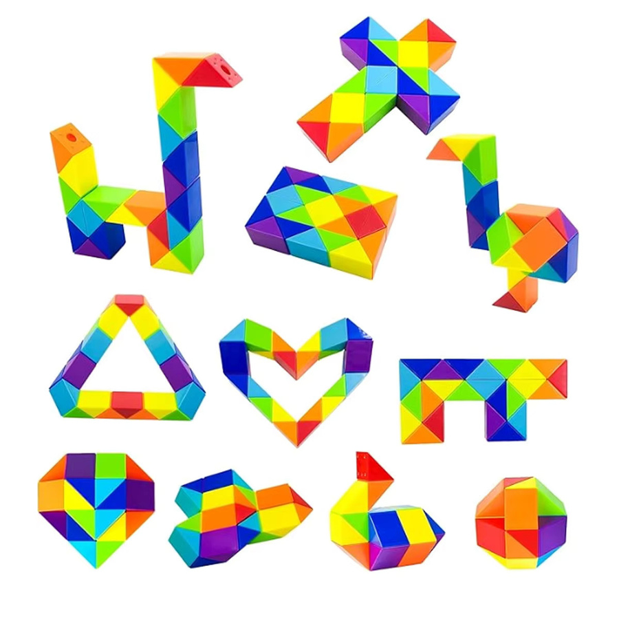 SENGSO Fidget Snake Cube Puzzle-Spielzeug, Regenbogenfarben - Bild 2