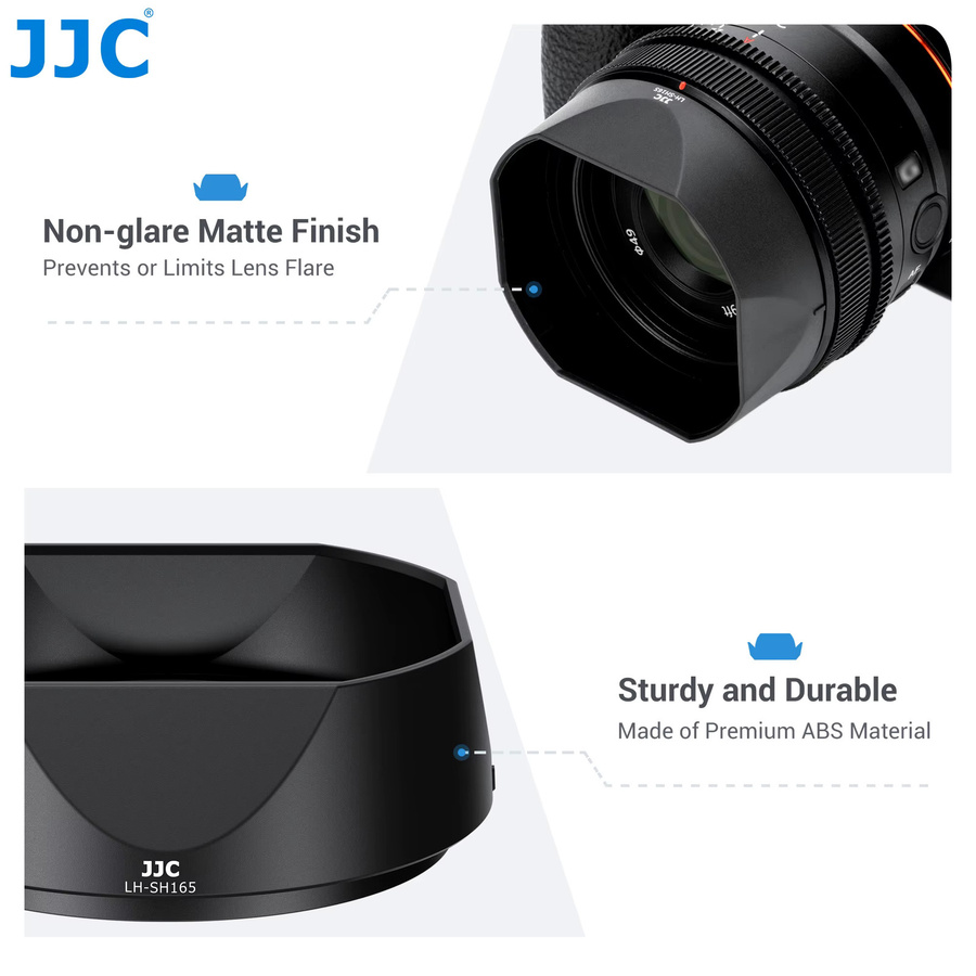JJC Gegenlichtblende Schwarz für Sony FE 24mm F2.8 G, FE 40mm F2.5 G und FE 50mm F2.5 G Objektive ersetzt ALC-SH165 und ALC-SH166 - Bild 5