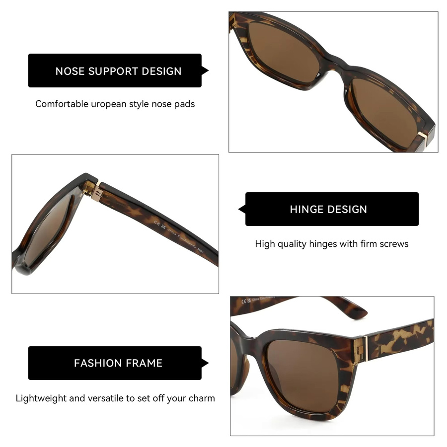 BLUEMOKY Sonnenbrille, Sechseck, Vollrand, Acetat, braun, Damen - Bild 3