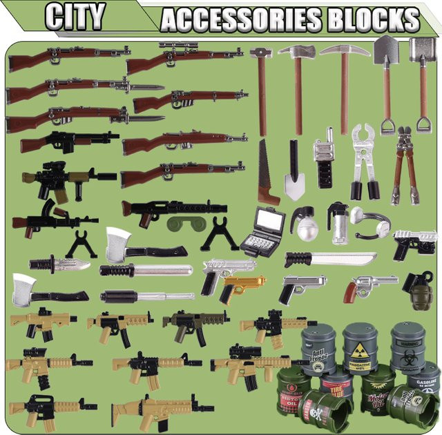BRICKPANDA WW2 Militärische Waffe 98K, Bausteine, Soldat Figuren Zubehör - Bild 1