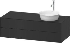 Duravit Waschtischunterschrank White Tulip in Graphit Schwarz Matt, Wandmontage, mit 2 Schubladen und 1 Fach, Breite: 130 cm, Tiefe: 55 cm - Bild 1