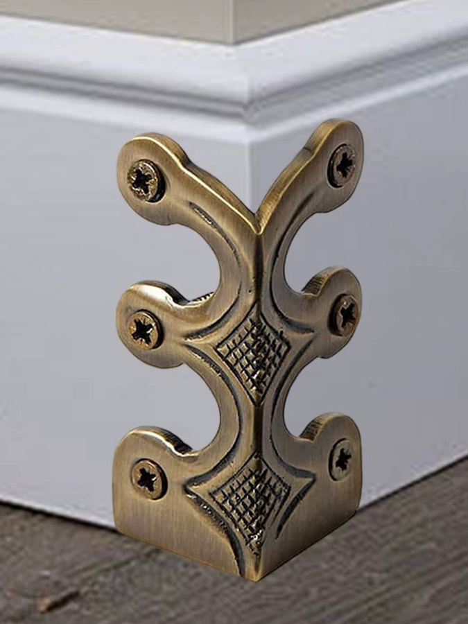 6 Stück Vintage Metall-Eckenschutz aus Stahl von alloet in Bronze und Gold für dekorative Fußleisten - Bild 6