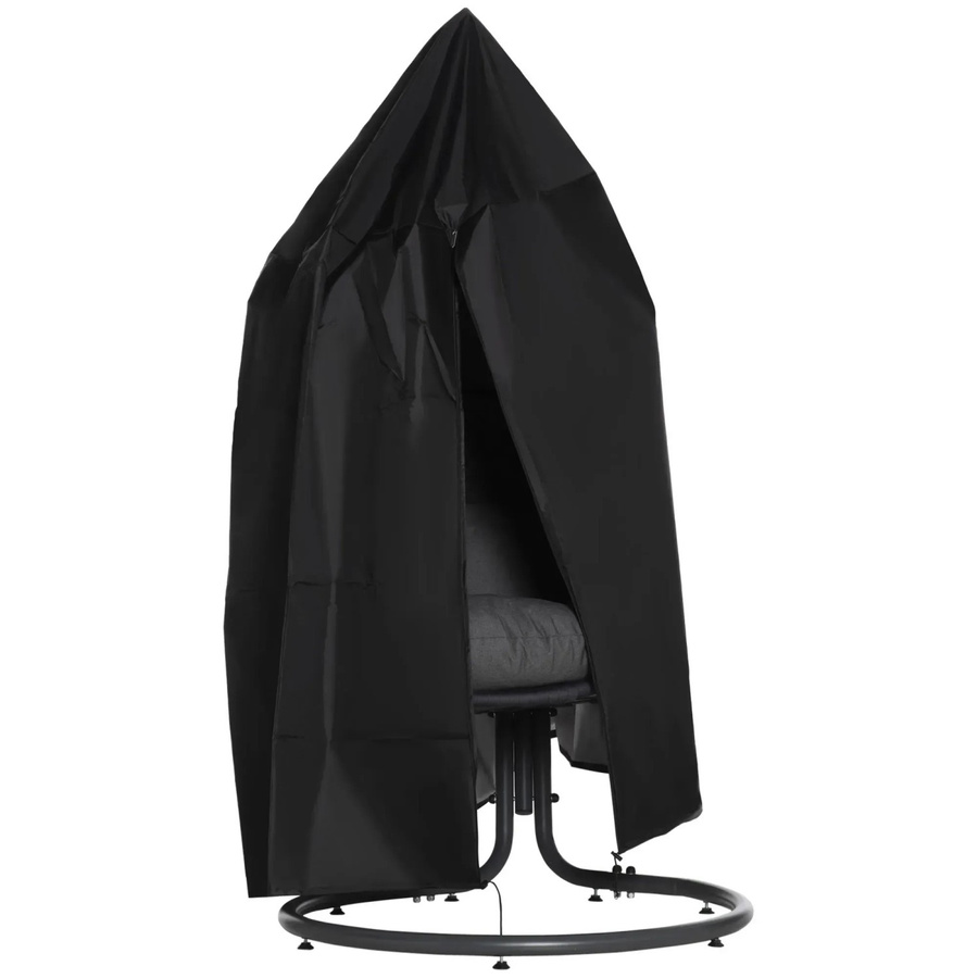 Outsunny Möbelabdeckung für Sessel aus wasserabweisendem Oxford-Gewebe, Schwarz, B: 115 cm, T: 115 cm, H: 190 cm - Bild 2