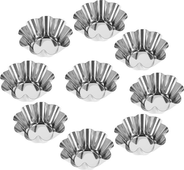 GLANYOMI 12er Set Edelstahl Muffin-Formen mit Antihaftbeschichtung, runde Dessertformen in Silber - Bild 1
