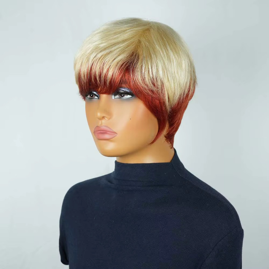 OYM HAIR Pixie-Schnitt-Perücke, Echthaar, kurz, geschichtet, Damen - Bild 3