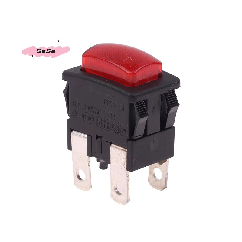 Roter 4-poliger 16A-Wippschalter PS21-16 selbstsichernder Ein-Aus-Druckknopf mit Licht für elektrische Heizschalter - Bild 2