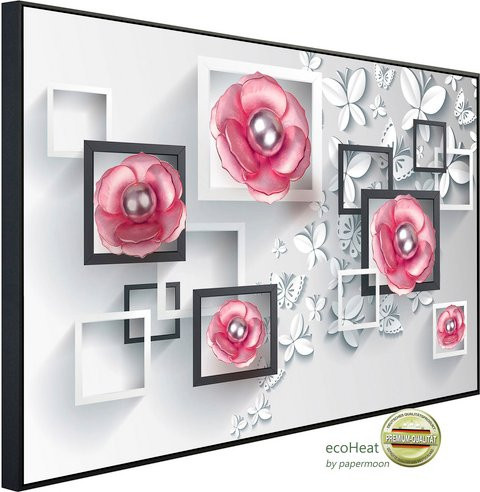 papermoon EcoHeat Infrarotheizung mit Blumenmuster in Bunt und Matt-Effekt - Bild 1