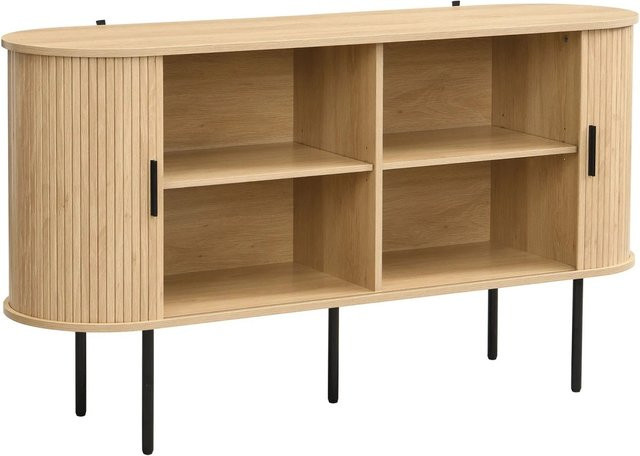 okwish Sideboard mit Rolljalousie-Türen für dein Wohnzimmer in Natur, B/T/H: 140 x 40 x 78 cm - Bild 1