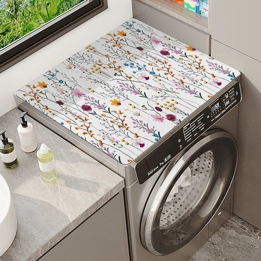 VIKAMA Waschmaschinen-Abdeckmatte Retro Flower in Multicolour mit rutschfester und schnell trocknender Oberfläche - Bild 2