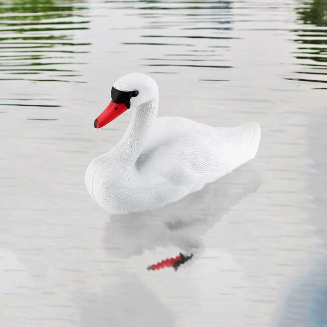 Dekorative Gartendekoration mfySpace Weißer Schwan aus Kunststoff als Jagdköder und Zierfigur - Bild 1