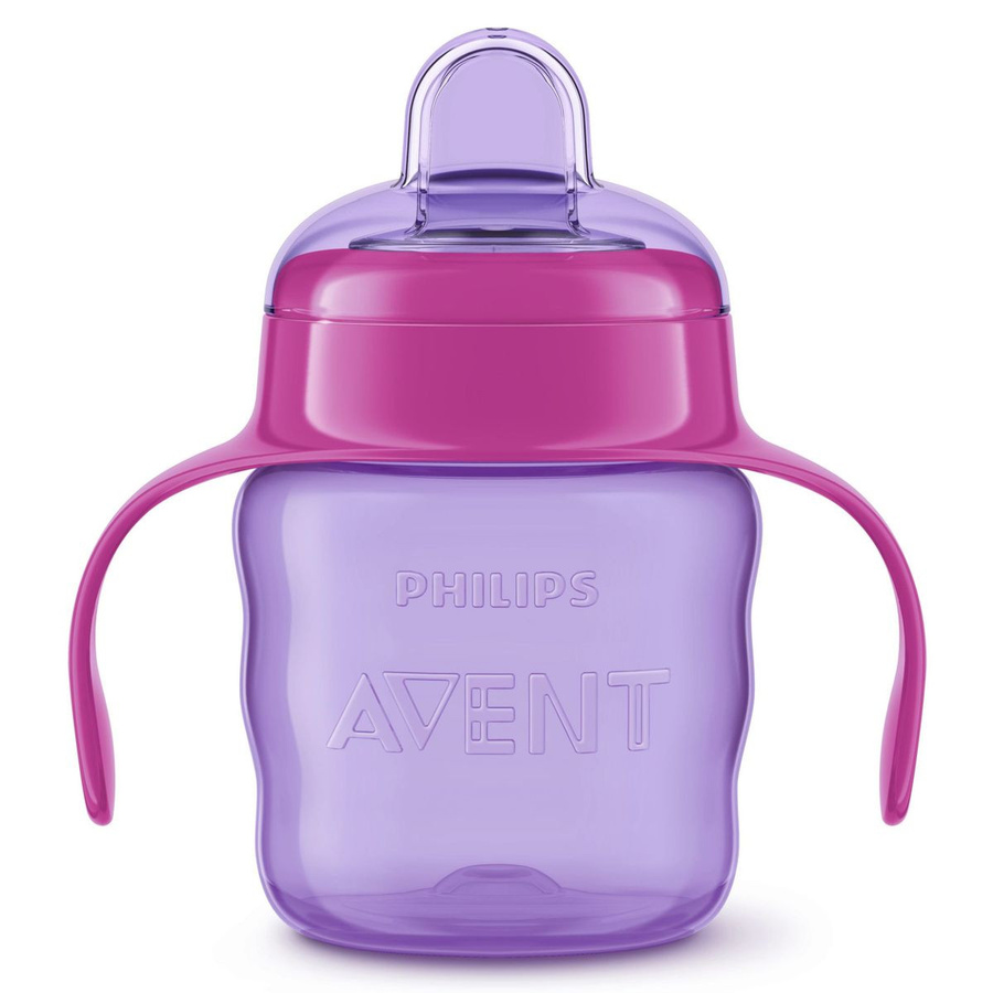 Philips Avent Easy Sip Schnabelbecher mit Silikon-Schnabel, 200 ml, Pink/Lila - Bild 1