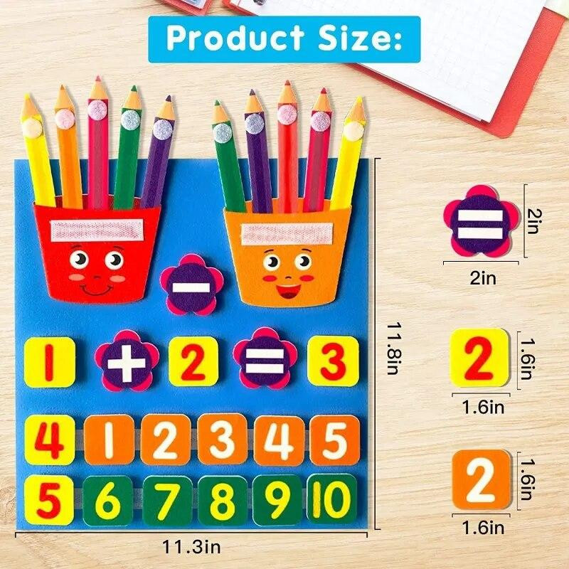 Yiran toy Filz Lernbrett Mathematik blau 3-6 Jahre - Bild 4