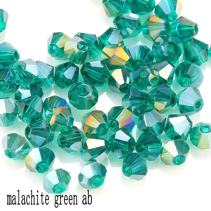 QIAO Glasperlen Doppelkegel, Multicolor, 4 mm - Bild 2