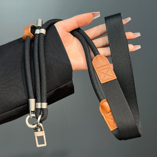 Multifunktionales Outdoor-Bergsteiger-Handyband zum Umhängen, verstellbar und breit, in Schwarz oder Braun - Bild 1