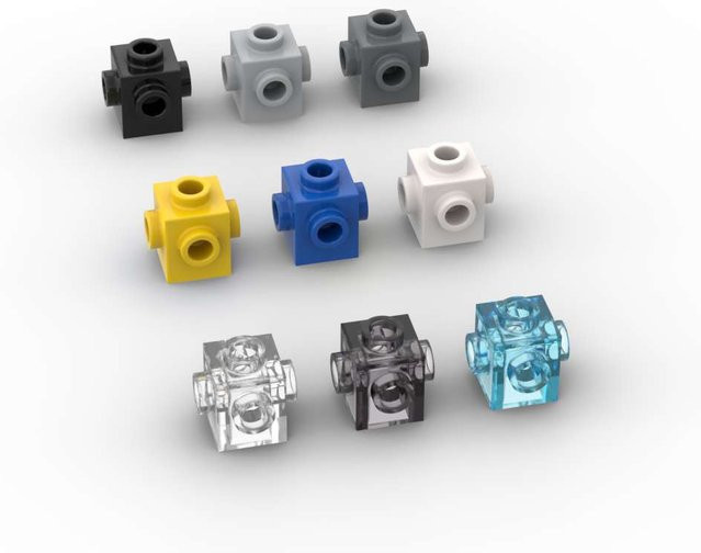 SixBricks 10-teiliges Set 1x1 Bausteine Kit mit Stud auf 4 Seiten - Bild 1