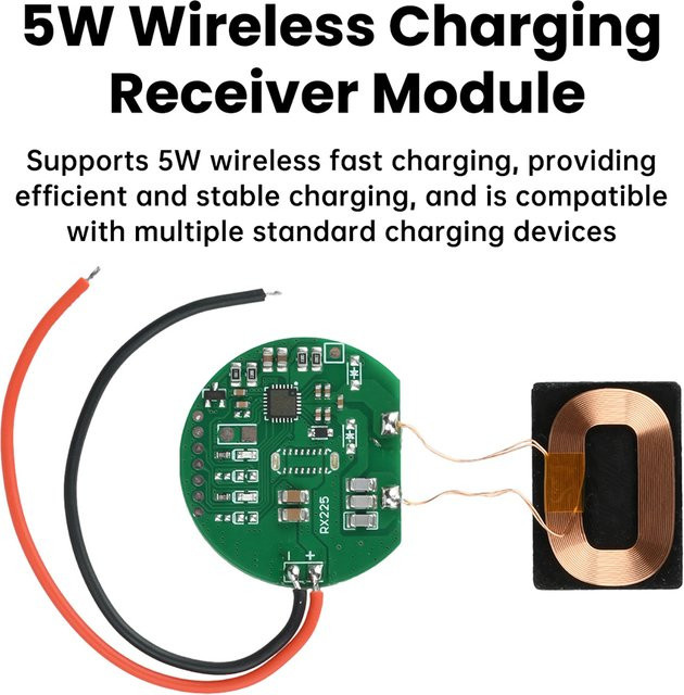 Aideepen 5W Drahtloses Ladeempfänger Modul mit USB-C Anschluss und Spule für DIY Projekte - Bild 1