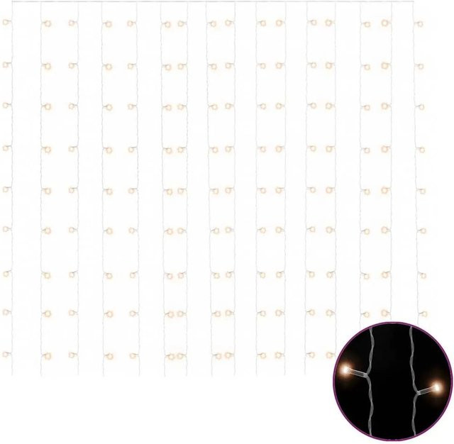 vidaXL LED-Lichtervorhang Warmweiß mit 300 LEDs, B x H: 3 x 3 m - Bild 1
