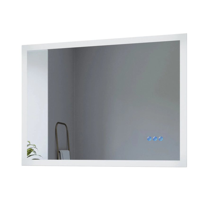 Aquabatos LED Badspiegel mit Anti-Beschlag und Touch-Schalter, dimmbar mit 3 Lichtfarben, Silber, B: 80 cm, H: 60 cm - Bild 2