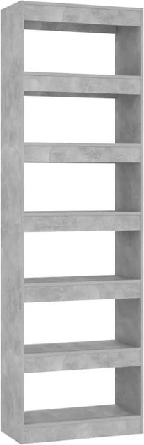 vidaXL Bücherregal und Raumteiler in Betongrau, B/T/H: 60 x 30 x 198 cm - Bild 1