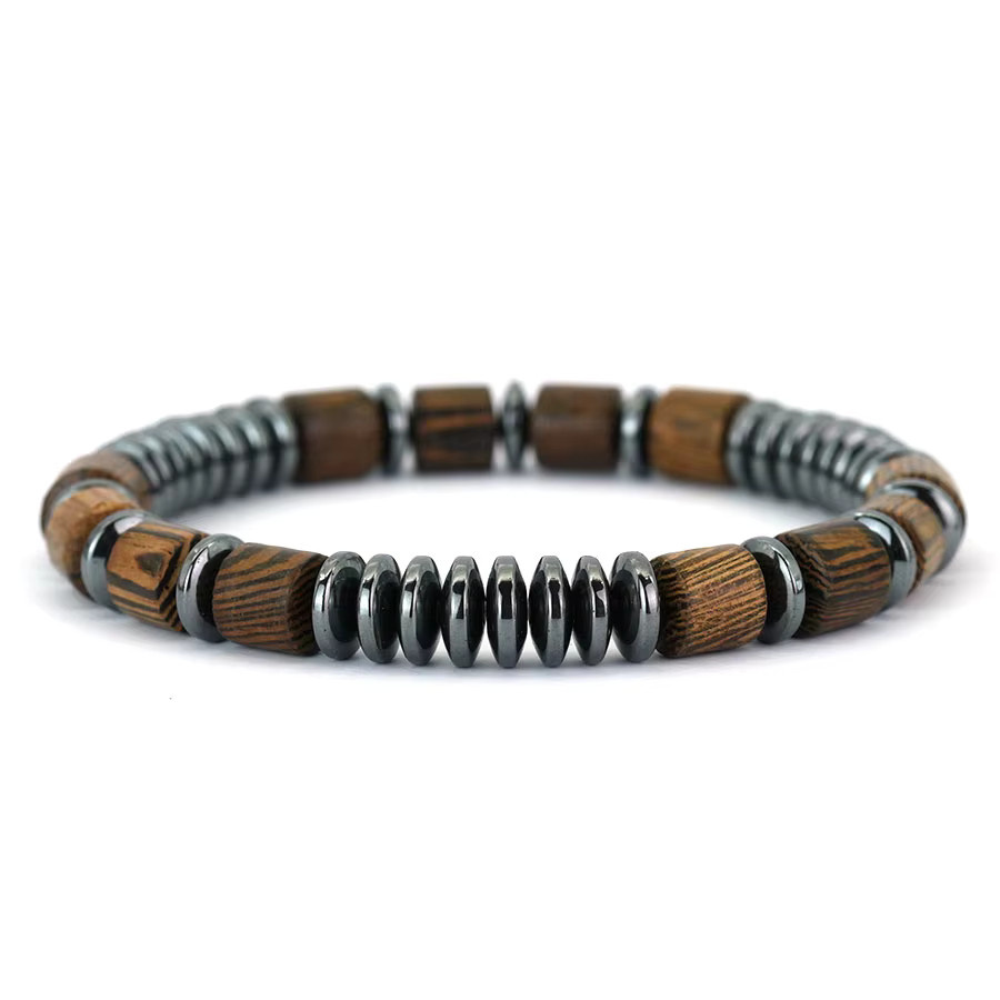 Armband Holzperlen, Schwarz, Herren - Bild 4