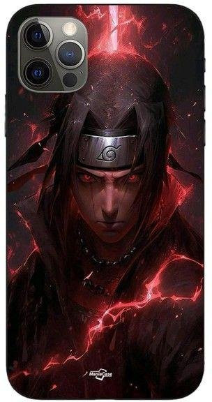 Maniacase iPhone 12 Pro Max Hülle Itachi Uchiha Anime 3D Fanart schwarz - Bild 1
