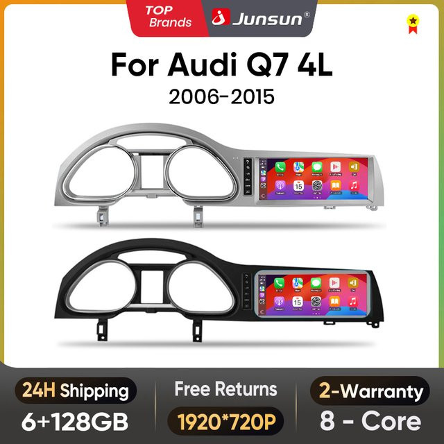 Junsun Multimedia Autoradio für Audi Q7 4L 2012-2015 mit Apple Carplay, Android Auto, 8 Kern Prozessor, 4G, WLAN und GPS in Schwarz - Bild 1