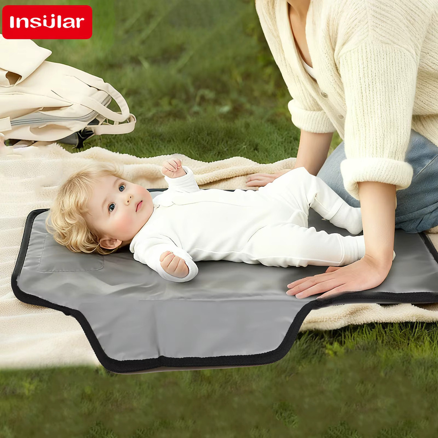 Multifunktionale Wickelunterlage für Babys aus Polyesterfaser, faltbar und wasserdicht für unterwegs - Bild 2