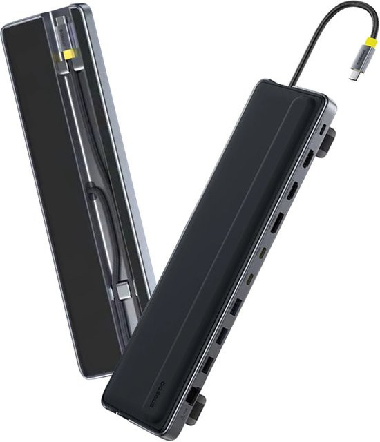 Baseus EliteJoy EH3 USB-C Hub 12in1 mit HDMI, DisplayPort, Ethernet und 4K UHD in Grau - Bild 1