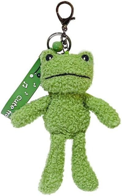 Schlüsselanhänger Plüsch, Frosch, Cartoon, Mädchen, beige - Bild 1