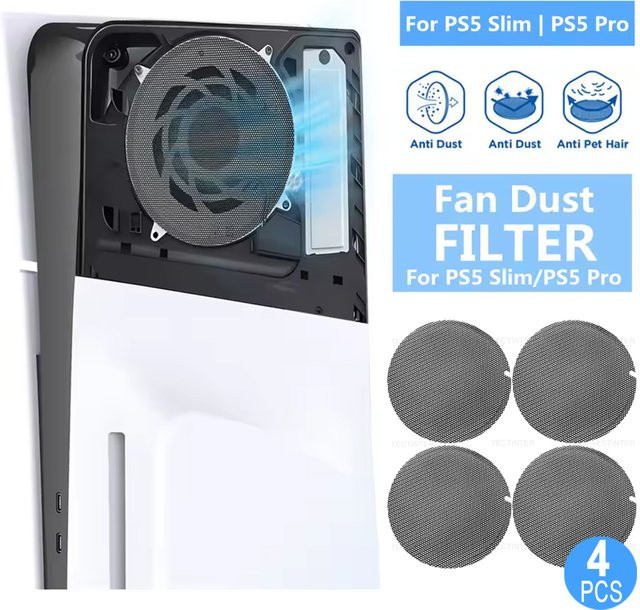 Sony Staubfilter in Schwarz als staubdichte Netzhülle für deine PlayStation 5 Slim und Pro Konsole zur einfachen Reinigung - Bild 1